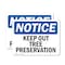 Signmission Keep Out Tree Preservation OSHA Notice Sign, Vinyl Decal, 10in W x 7in L, 2PK OS-2PACK-NS-D-710-L-13858 - alternate 1